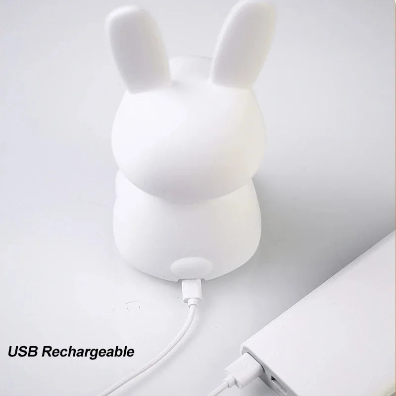 LED Night light Silicone Rabbit Touch Sensor lamp Cute Animal Light Bedroom Decor Gift for Kid Baby Child Table Lamp Home Decor