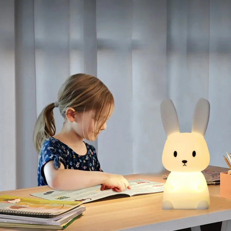 LED Night light Silicone Rabbit Touch Sensor lamp Cute Animal Light Bedroom Decor Gift for Kid Baby Child Table Lamp Home Decor