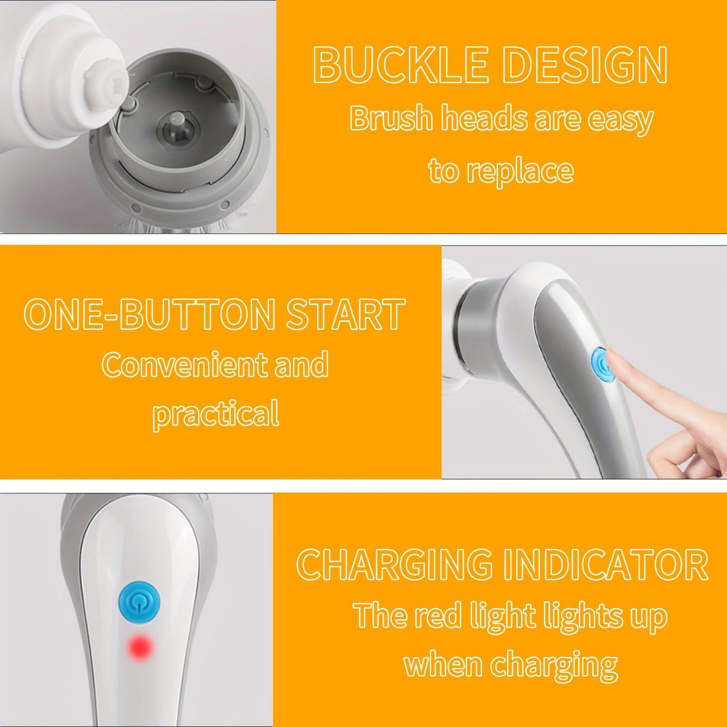 New Wireless Electric Cleaning Brush Housework Kitchen Dishwashing Brush Bathtub Tile Professional Spin Scrubber Cleaning Brush