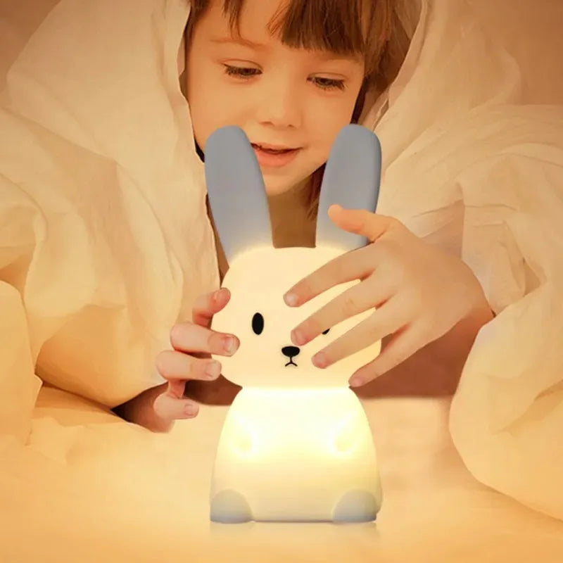 LED Night light Silicone Rabbit Touch Sensor lamp Cute Animal Light Bedroom Decor Gift for Kid Baby Child Table Lamp Home Decor