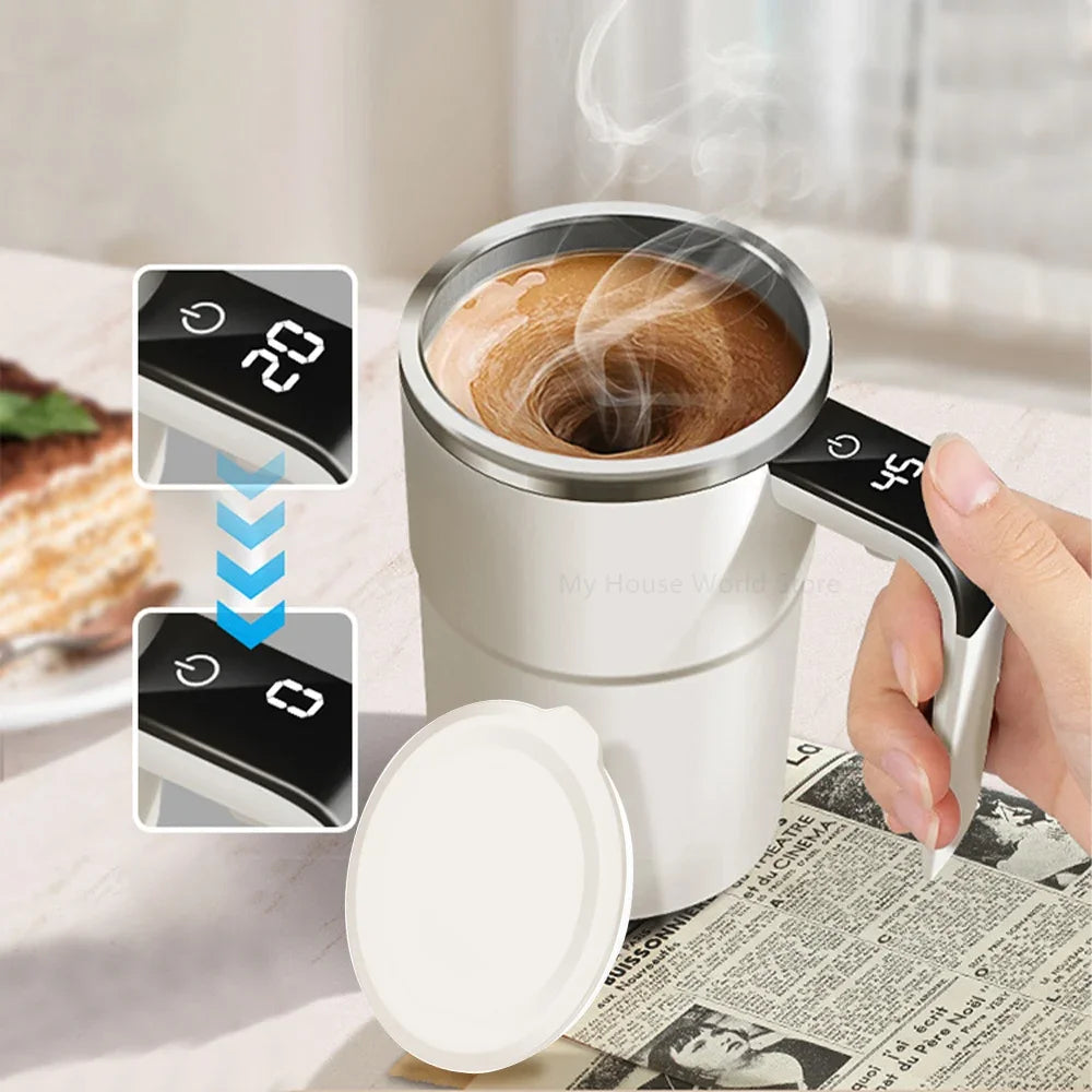 Rechargeable Automatic Self-Stirring Mug – Portable Magnetic Electric Stainless Steel Mixer for Coffee and Beverages