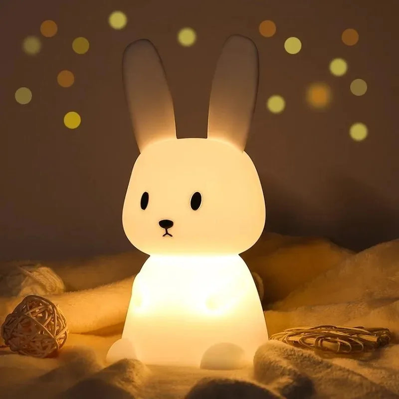 LED Night light Silicone Rabbit Touch Sensor lamp Cute Animal Light Bedroom Decor Gift for Kid Baby Child Table Lamp Home Decor