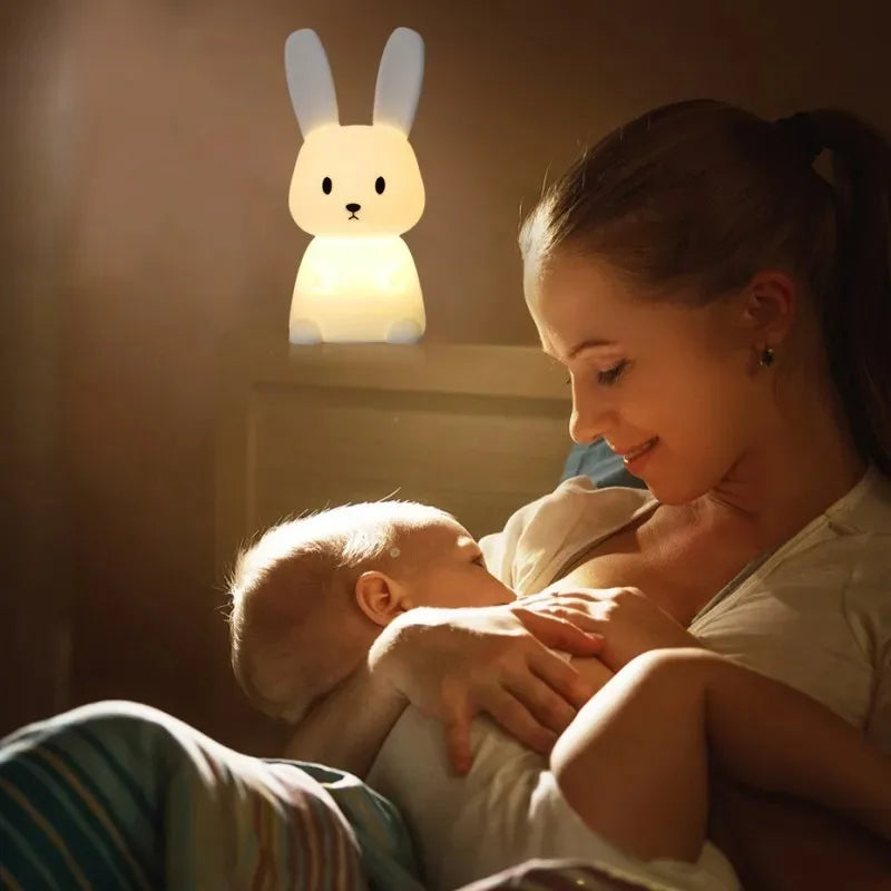 LED Night light Silicone Rabbit Touch Sensor lamp Cute Animal Light Bedroom Decor Gift for Kid Baby Child Table Lamp Home Decor