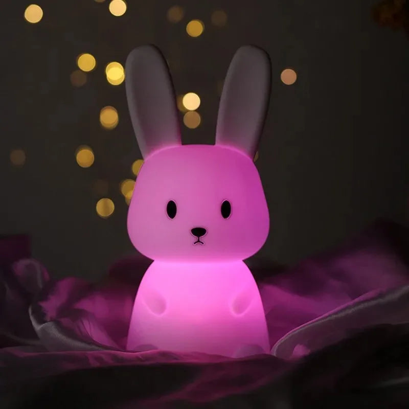 LED Night light Silicone Rabbit Touch Sensor lamp Cute Animal Light Bedroom Decor Gift for Kid Baby Child Table Lamp Home Decor