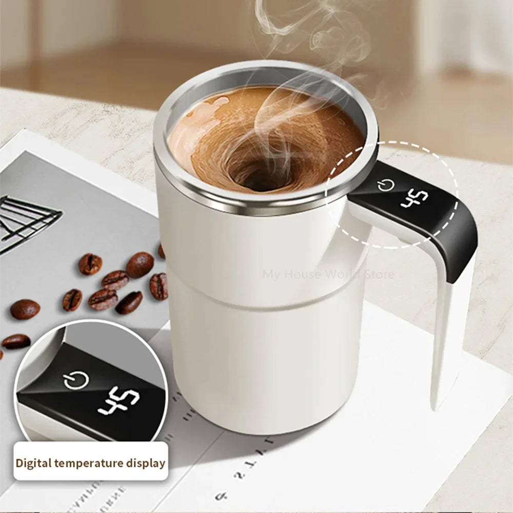 Rechargeable Automatic Self-Stirring Mug – Portable Magnetic Electric Stainless Steel Mixer for Coffee and Beverages