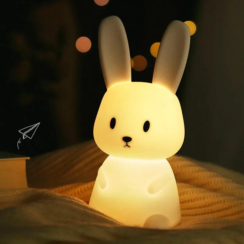 LED Night light Silicone Rabbit Touch Sensor lamp Cute Animal Light Bedroom Decor Gift for Kid Baby Child Table Lamp Home Decor