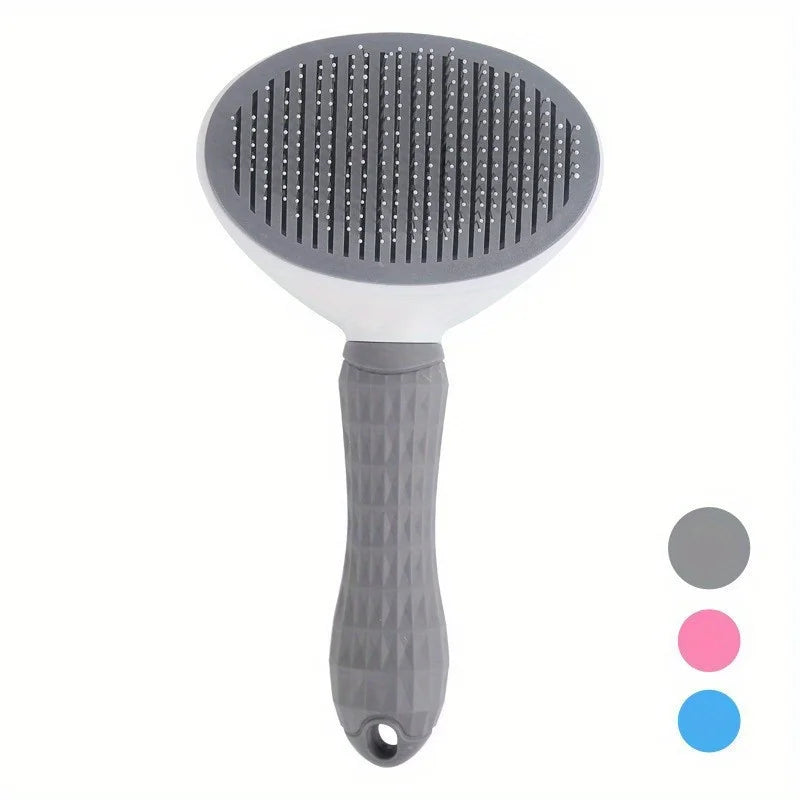 One-Click Pet Hair Removal Comb for Effortless Grooming of Dogs and Cats - Float Hair Removal Slicker Brush with Automatic Funct