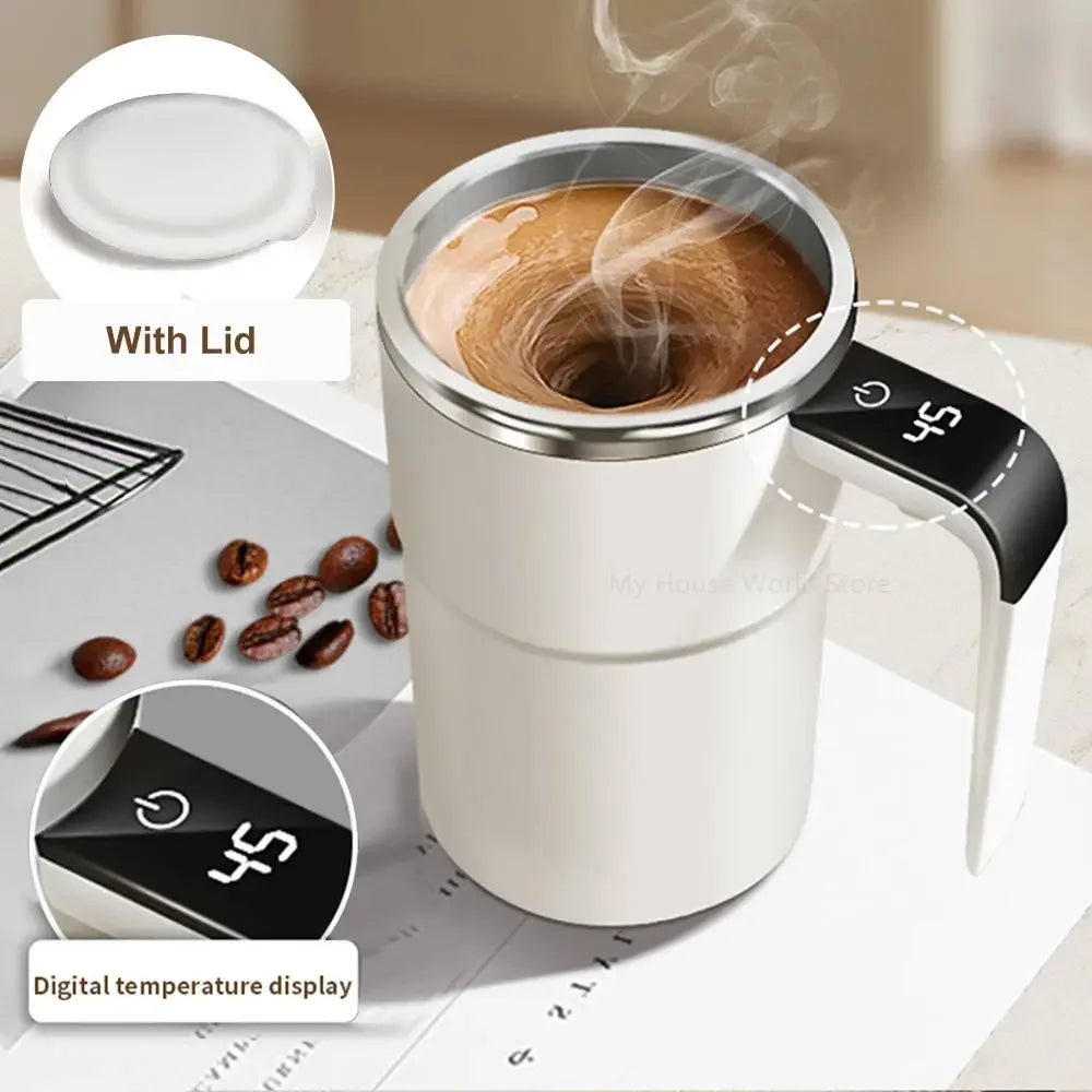 Rechargeable Automatic Self-Stirring Mug – Portable Magnetic Electric Stainless Steel Mixer for Coffee and Beverages